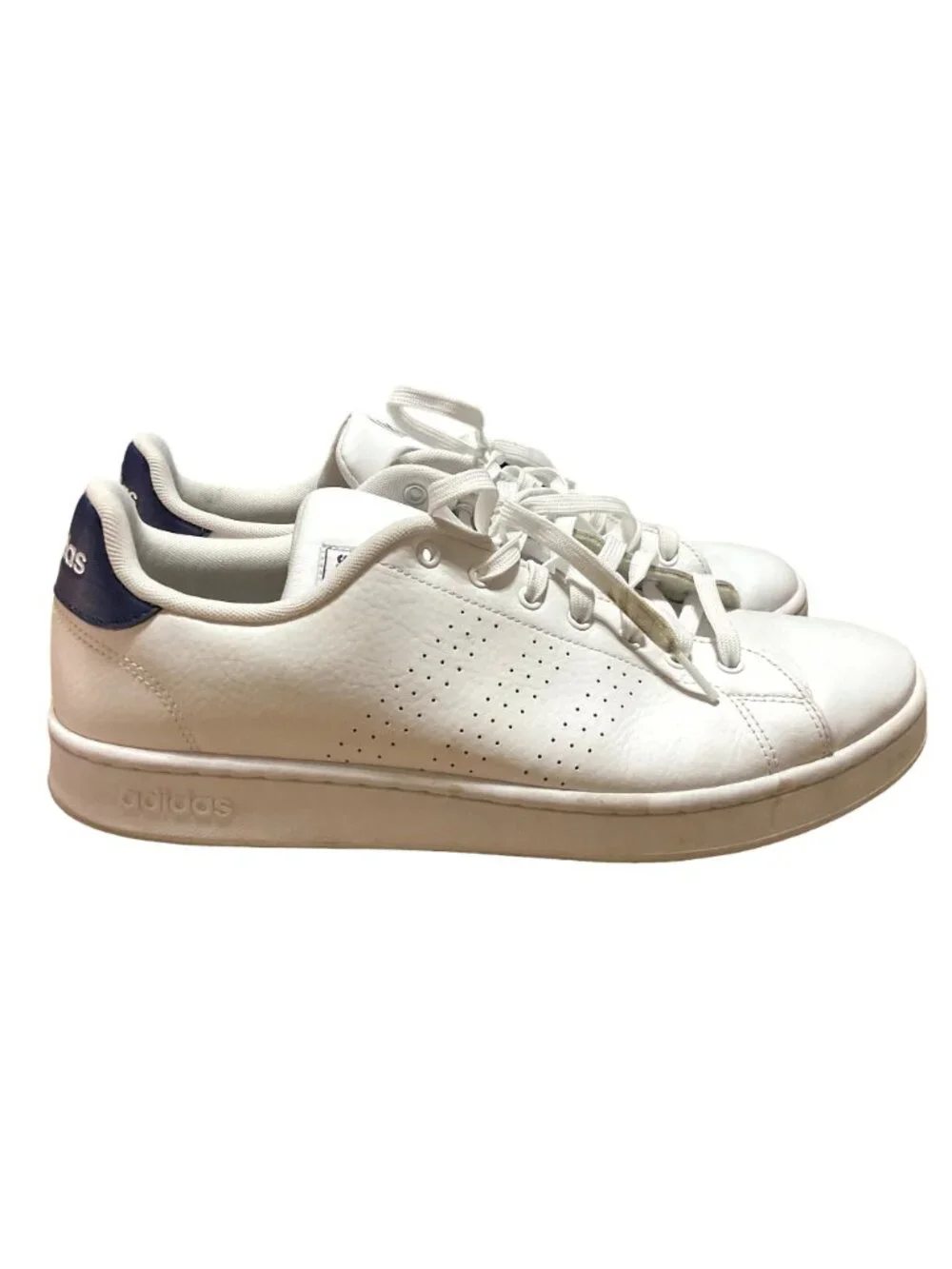 Adidas Advantage Sneakers Sz 13 Low Top Whit Leather Lace Up F36423 Mens